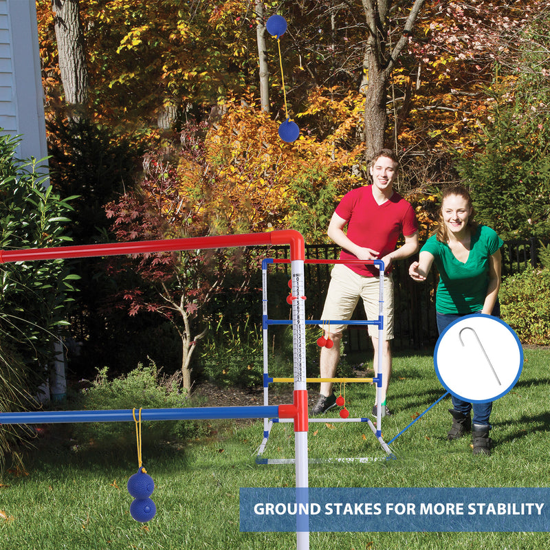 Premium Solid Plastic Ladder Ball Toss Game Set with Ladder Ball Bolas & Carrying Case