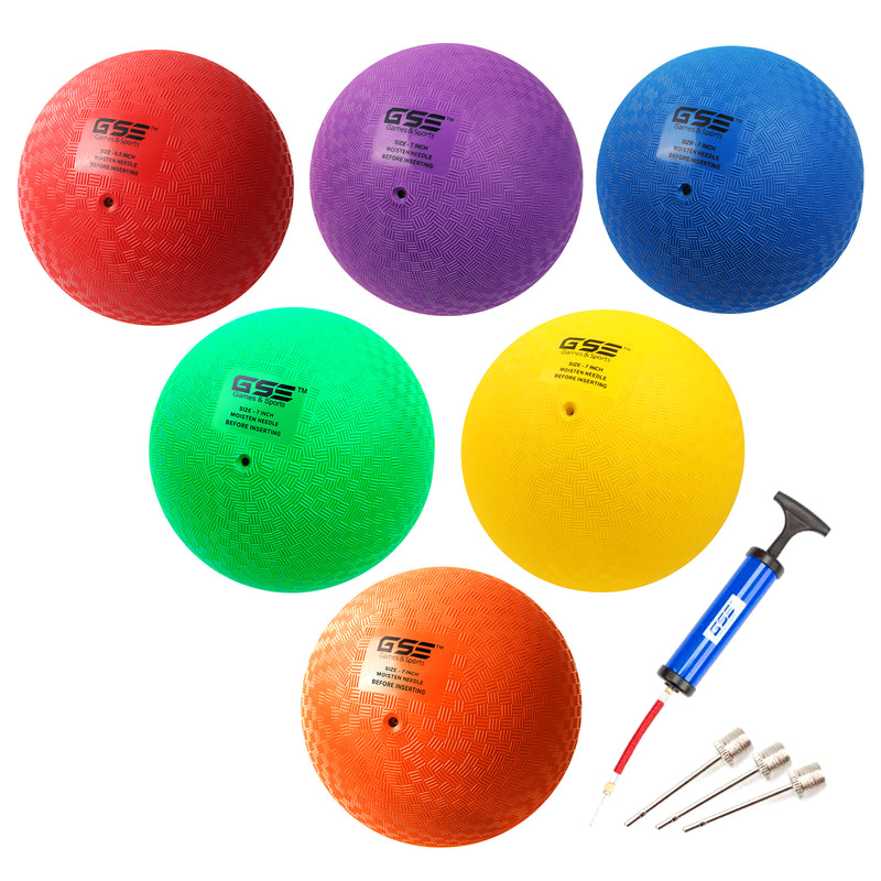 7"/8.5" Playground Balls,Kickball, Bouncy Dodge Ball,Handball for Indoor and Outdoor - 6 Pack Multi Color