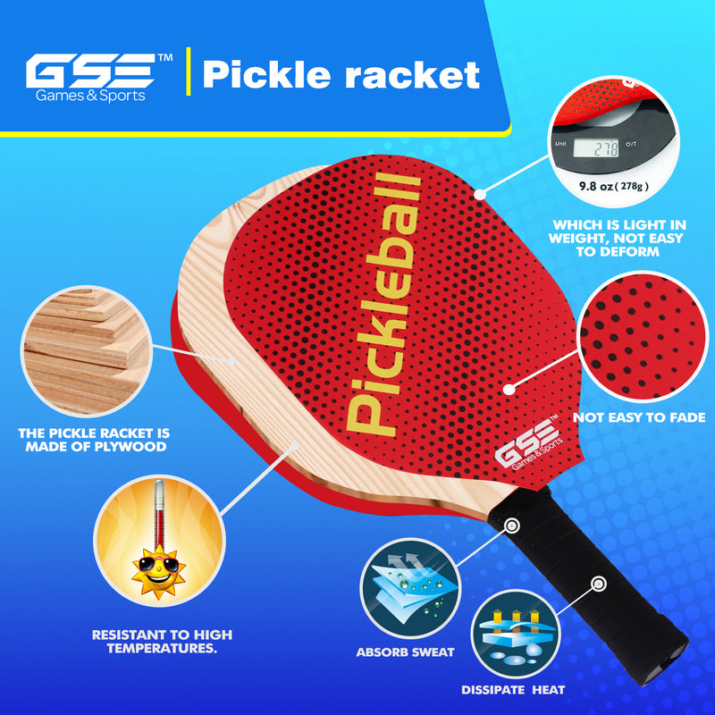 Hardwood Pickleball Paddle Lightweight Pickleball Rackets with Pickleball and Carry Bag - 2 Paddles & 4 Balls /  4 Paddles & 6 Balls