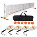 Pickleball Complete Set with Net, 4 Hardwood Pickleball Paddles, 4 Pickleball Balls and Carrying Bag