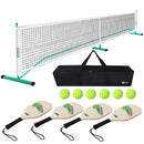 Pickleball Complete Set with Net, 4 Hardwood Pickleball Paddles, 4 Pickleball Balls and Carrying Bag