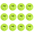 12-Pack of Outdoor Pickleball Balls Set, USAPA Standard 40 Holes Pickle Balls - Yellow/Green/Oragne