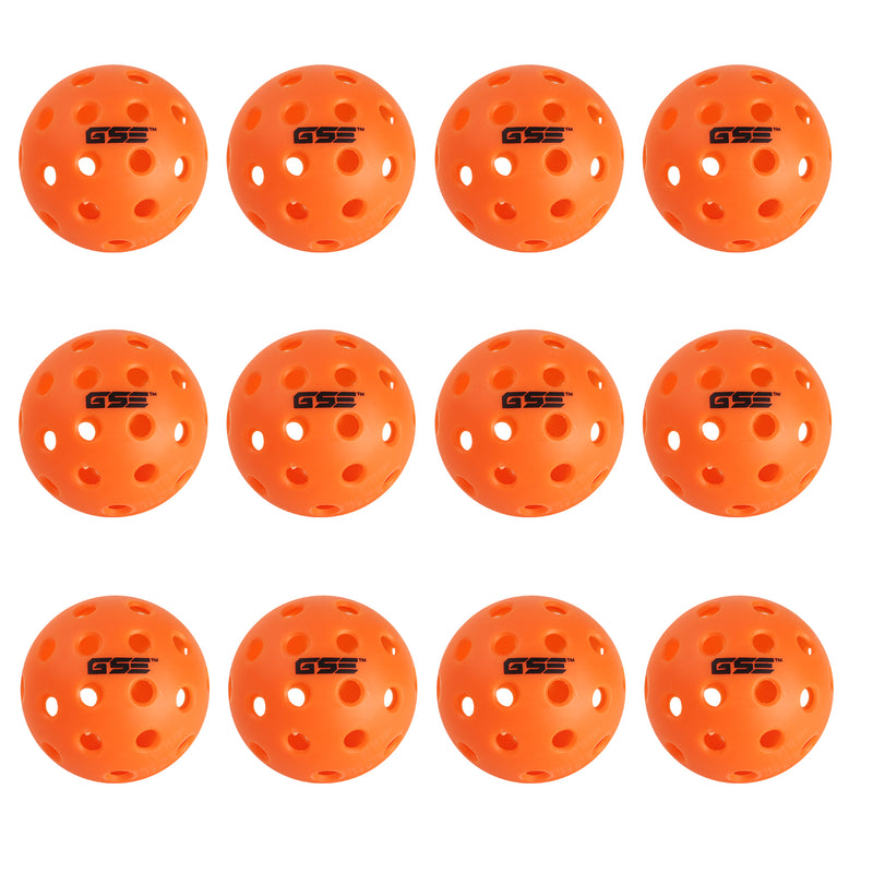 12-Pack of 40 Holes Pickleball Balls Set (3 Colors)