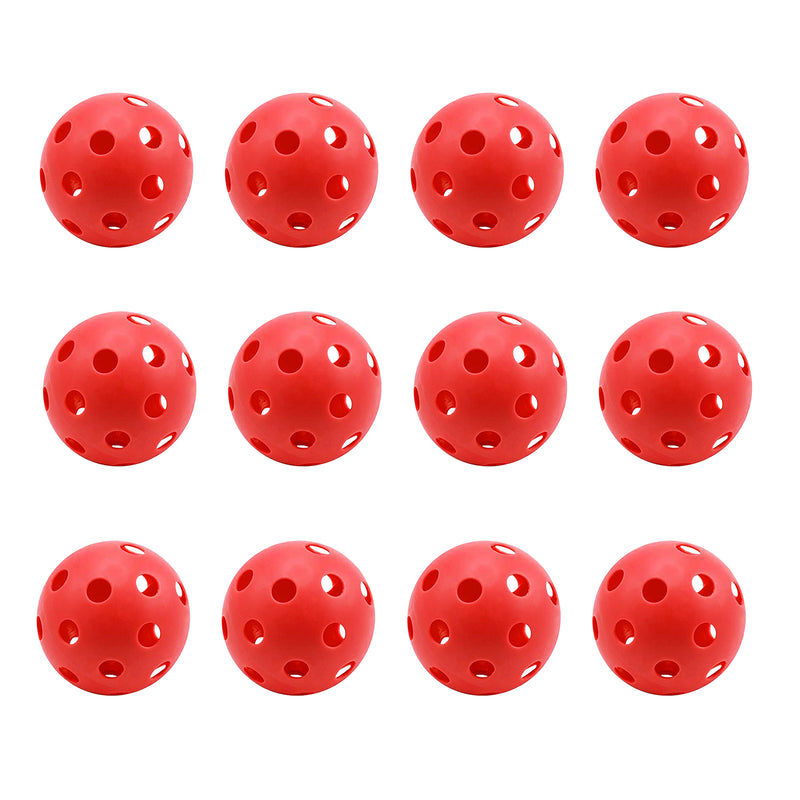 12-Pack Airflow Hollow Plastic Practice Golf Balls (5 Colors)