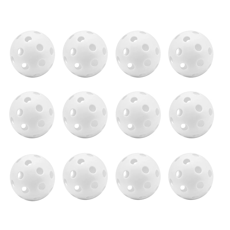 12-Pack Airflow Hollow Plastic Practice Golf Balls (5 Colors)