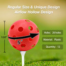 12-Pack Airflow Hollow Plastic Practice Golf Balls (5 Colors)