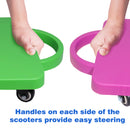Set of 4 Multi-Color Plastic Floor Scooter Board, Indoor Sitting Scooter Board