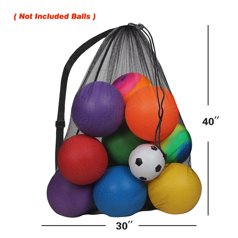 30"x 40" Set of 6 Extra-Large Mesh Sports Ball Drawstring Bag