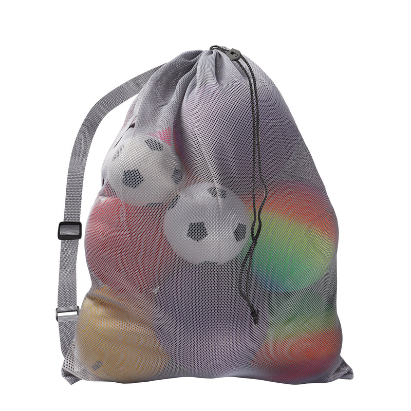 30" x 40" Extra-Large Mesh Sports Ball Drawstring Bag with Adjustable Shoulder Strap - 7 Colors