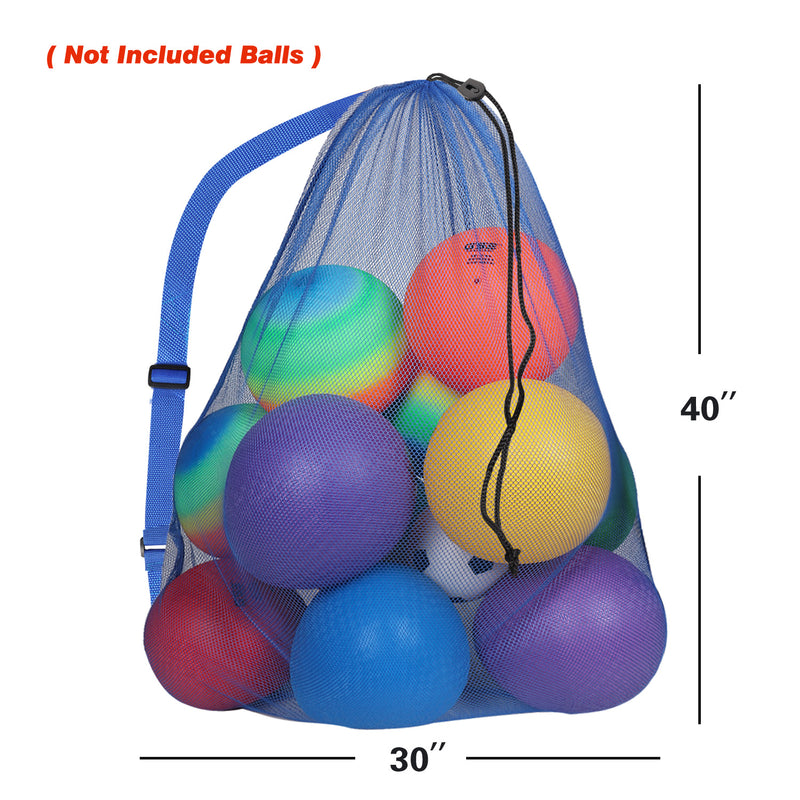 30"x 40" Set of 6 Extra-Large Mesh Sports Ball Drawstring Bag