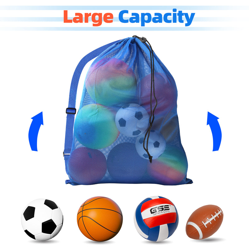30" x 40" Extra-Large Mesh Sports Ball Drawstring Bag