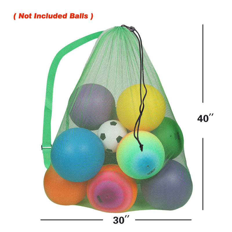 30"x 40" Set of 6 Extra-Large Mesh Sports Ball Drawstring Bag