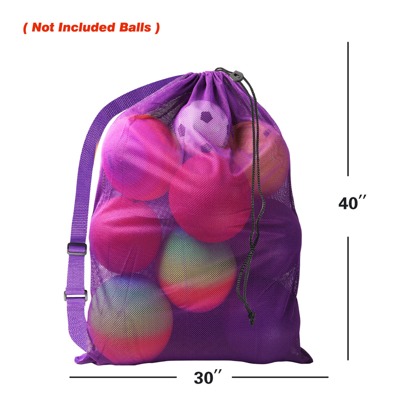 30" x 40" Set of 6 Extra-Large Mesh Sports Ball Drawstring Bag