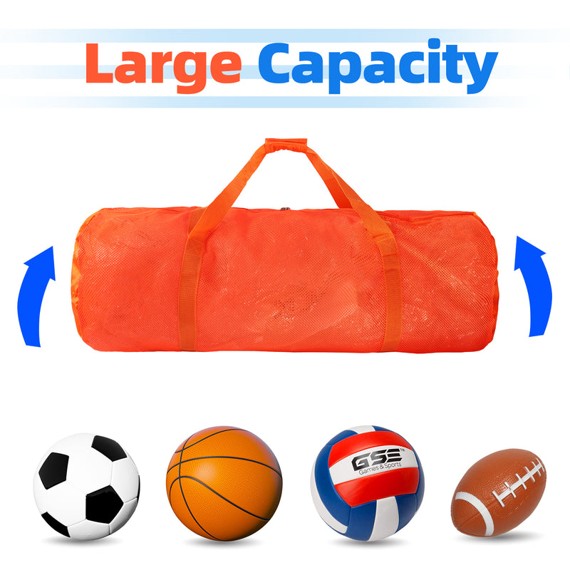 Set of 6 Large Mesh Sports Equipment Duffel Bag, Scuba Bag with Zipper