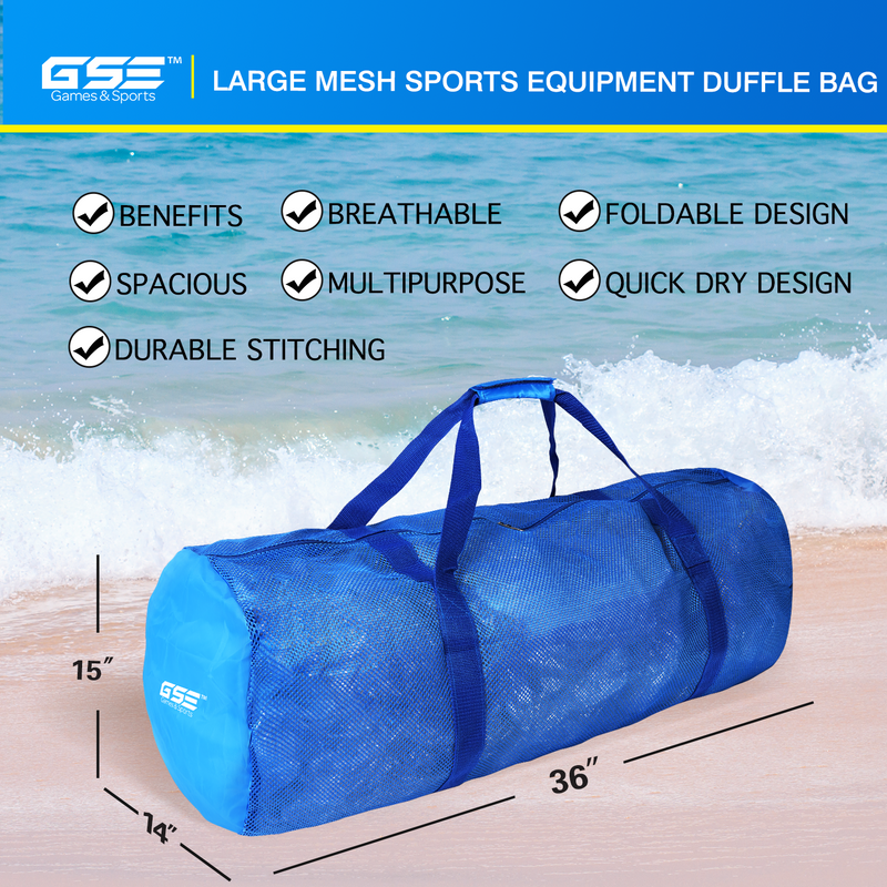 Large Mesh Sports Equipment Duffel Bag, Scuba Bag with Zipper for Diving Equipment,Gym Gear - 7 Colors