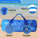 Set of 6 Large Mesh Sports Equipment Duffel Bag, Scuba Bag with Zipper