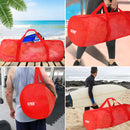 Set of 6 Large Mesh Sports Equipment Duffel Bag, Scuba Bag with Zipper