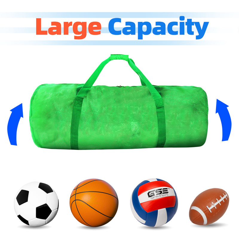 Set of 6 Large Mesh Sports Equipment Duffel Bag, Scuba Bag with Zipper
