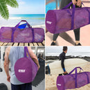 Set of 6 Large Mesh Sports Equipment Duffel Bag, Scuba Bag with Zipper