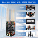 10 Corner Style Pool Cue Rack with Score Counter (5 Colors)