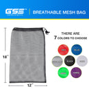 Set of 6 18"x 12" Mesh Drawstring Net Bag, Sports Equipment Storage Bag