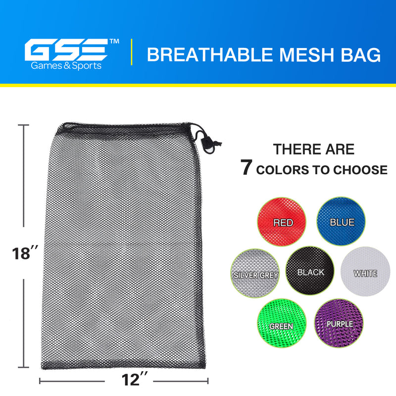 18"x 12" Mesh Drawstring Net Bag, Sports Equipment Storage Bag