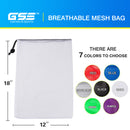 Set of 6 18"x 12" Mesh Drawstring Net Bag, Sports Equipment Storage Bag