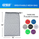 Set of 6 18"x 12" Mesh Drawstring Net Bag, Sports Equipment Storage Bag