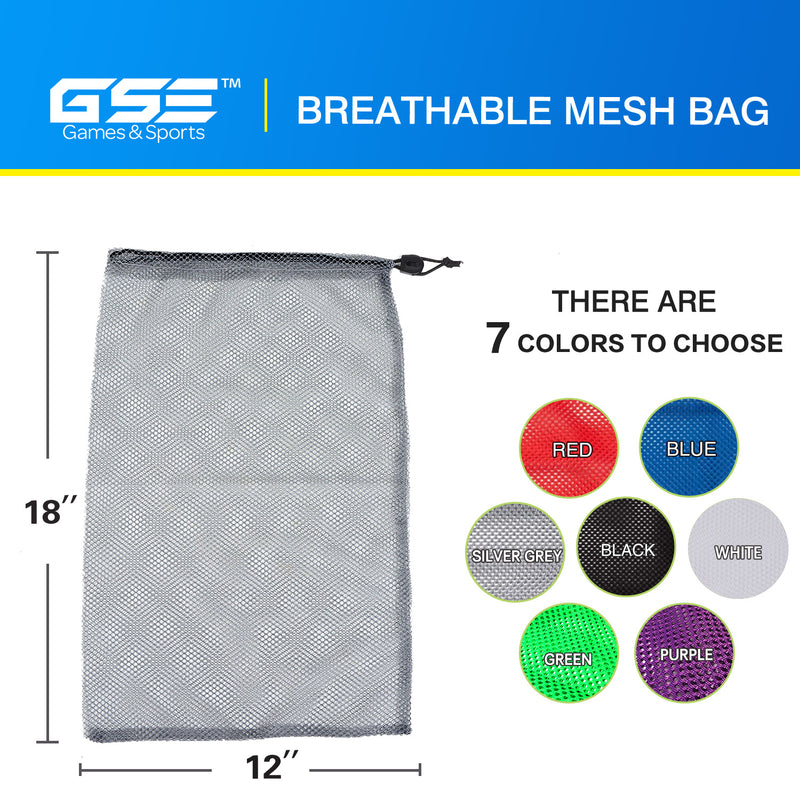 18"x 12" Mesh Drawstring Net Bag, Sports Equipment Storage Bag