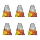 Set of 6 18"x 12" Mesh Drawstring Net Bag, Sports Equipment Storage Bag
