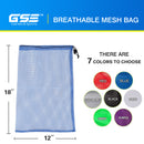 Set of 6 18"x 12" Mesh Drawstring Net Bag, Sports Equipment Storage Bag
