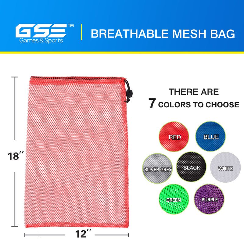 18"x 12" Mesh Drawstring Net Bag, Sports Equipment Storage Bag