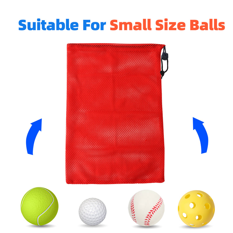 Set of 6 18" x 12" Mesh Drawstring Net Bag, Sports Equipment Storage Bag (8 Colors)