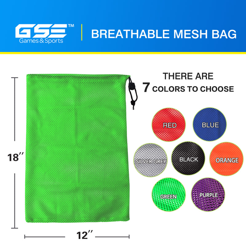 18"x 12" Mesh Drawstring Net Bag, Sports Equipment Storage Bag