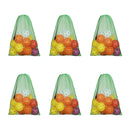 Set of 6 18"x 12" Mesh Drawstring Net Bag, Sports Equipment Storage Bag