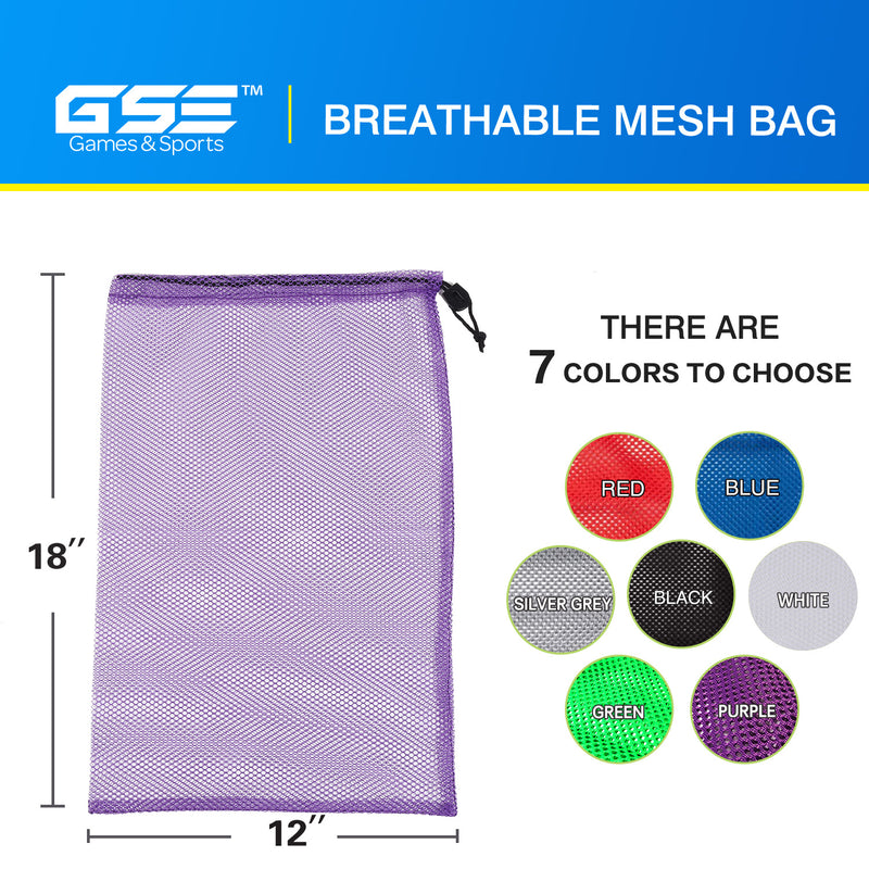 18"x 12" Mesh Drawstring Net Bag, Sports Equipment Storage Bag