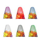 Set of 6 18"x 12" Mesh Drawstring Net Bag, Sports Equipment Storage Bag