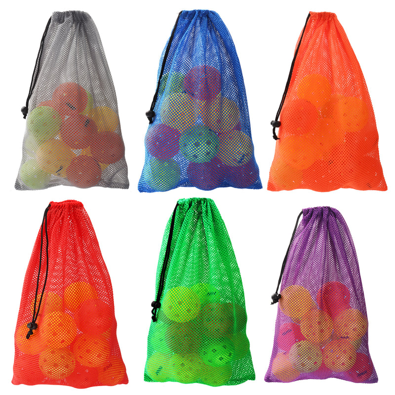 Mesh Drawstring Sports Equipment Duffel Shoulder Bag Outdoor Sport Ball Bag for Sport Balls, Team Practice, Swimming, Camping Gear - 7 Colors