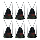 Set of 6 19"x 15" Mesh Sport Drawstring Backpack Bag