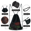 Set of 6 19"x 15" Mesh Sport Drawstring Backpack Bag