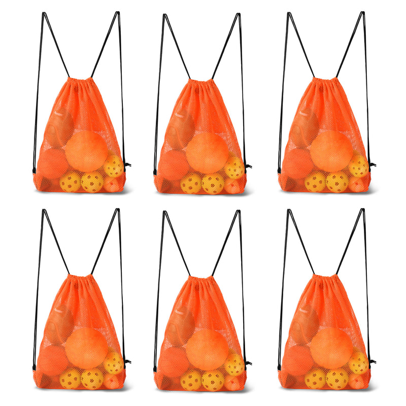 Set of 6 19"x 15" Mesh Sport Drawstring Backpack Bag