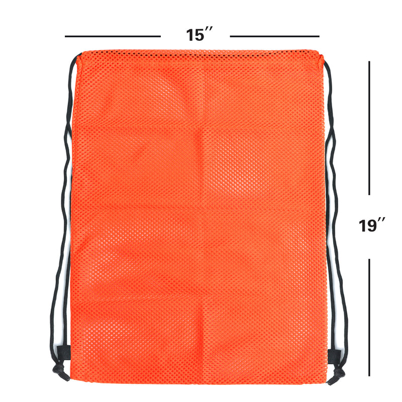 Set of 6 19"x 15" Mesh Sport Drawstring Backpack Bag