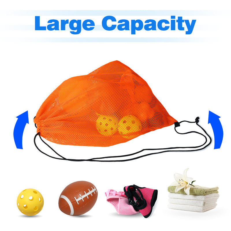 Set of 6 19"x 15" Mesh Sport Drawstring Backpack Bag