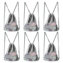 Set of 6 19"x 15" Mesh Sport Drawstring Backpack Bag
