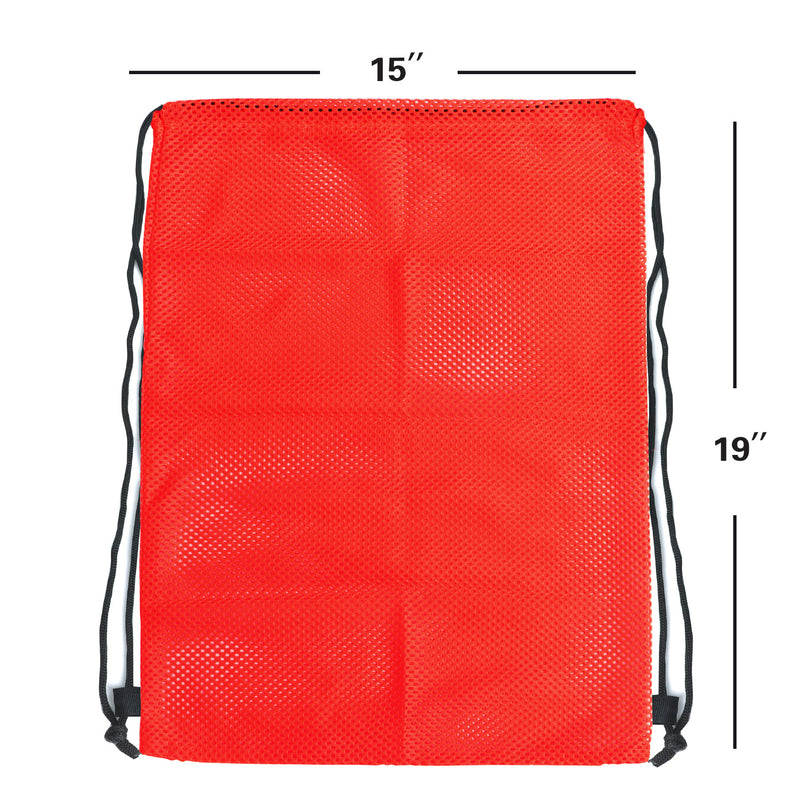 Set of 6 19"x 15" Mesh Sport Drawstring Backpack Bag