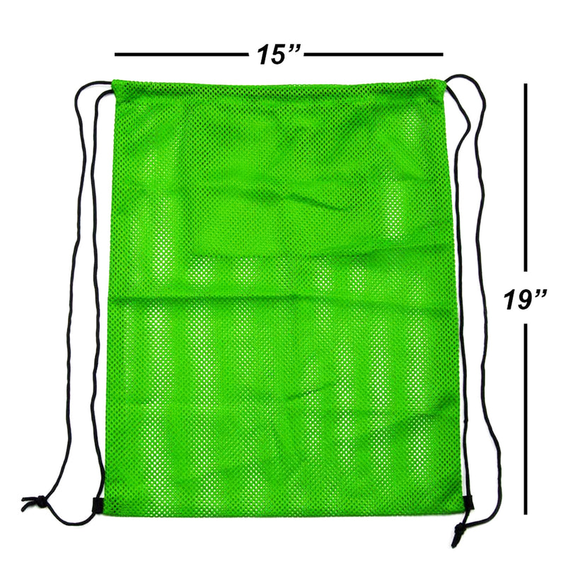 Set of 6 19"x 15" Mesh Sport Drawstring Backpack Bag