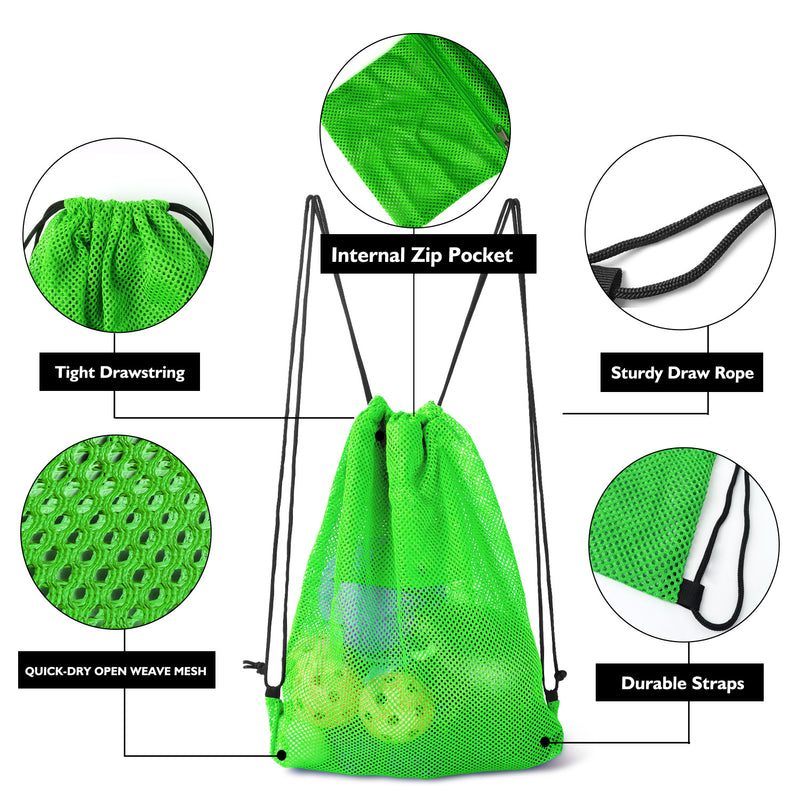 Set of 6 19"x 15" Mesh Sport Drawstring Backpack Bag