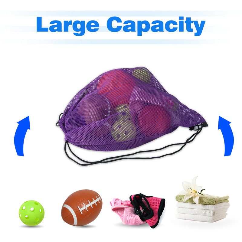 Set of 6 19"x 15" Mesh Sport Drawstring Backpack Bag