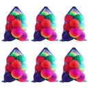 Set of 6 24"x 36" Large Mesh Sports Ball Drawstring Bag