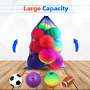 Set of 6 24"x 36" Large Mesh Sports Ball Drawstring Bag